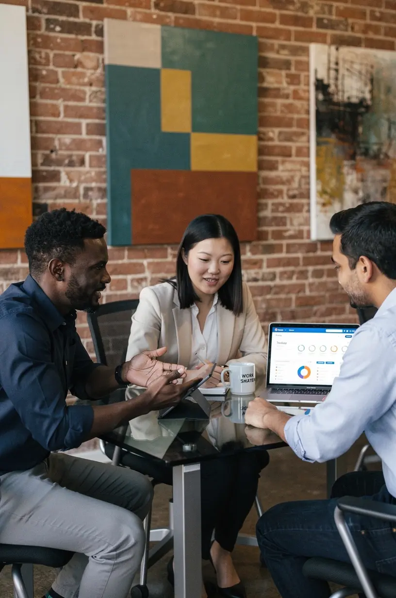 Illustration of a workflow automation process connecting various digital tools for streamlining business tasks.